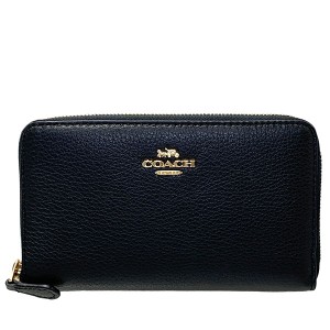 コーチ COACH 財布 長財布 レディース アウトレット レザー メタルロゴ C4124 IMBLK ﾌﾞﾗｯｸ コーチ COACH レディース WWW