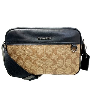 コーチ COACH バック ショルダーバッグ メンズ アウトレット レザー シグネチャー C4149 QBKHA ブラックカーキ コーチ COACH メンズ MM