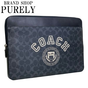 コーチ COACH バッグ PCケース ラップトップケース メンズ アウトレット PVCコーティングキャンバス×レザー CB987 FCB987 QBOIZ デニム/