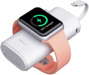 iWALK Apple Watch充電器 モバイルバッテリー PSE認証済 ワイヤレス充電 アップルウォッチ9000mAh大容量 Lightningケーブル内蔵 Apple Wa