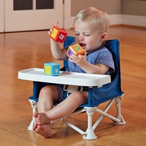 ベビーチェア 折りたたみ式ポータブル 椅子 赤ちゃん 食事 キャンプ ビーチ キッチン（ミッドナイトブルー） [並行輸入] hiccapop Omnibo