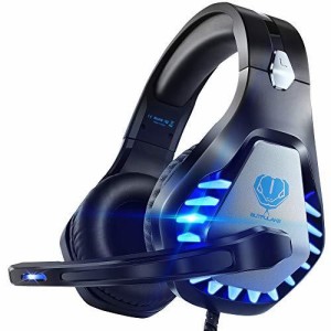  イヤホン Pacrate PS4 PS5 ゲーミングヘッドセット ノイズキャンセリング ヘッドホン敏感なマイク付き LEDマイク サラウンドサウンド 重