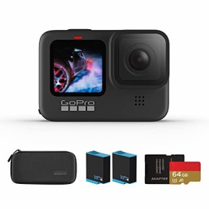 CT9500GoPro HERO9 Black アクションカム アクションカメラ ゴープロ 水中カメラ （HERO9Black本体+認定SDカード(64GB) +予備 1720mAhバ