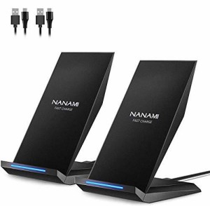 ワイヤレス充電器「2台セット」NANAMI  置くだけ充電 USB Type-C端子 Qi認証 iPhone 13/13 Pro/13 Mini/12/12 Pro/SE2/11/11 Pro/Xs/XR/X