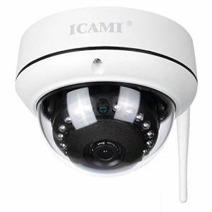 防犯カメラ ICAMI 防犯カメラ HD 1080P ワイヤレス IP 監視カメラ SDカードスロット内臓で自動録画 WIFI対応 動体検知 アラーム機能 音声