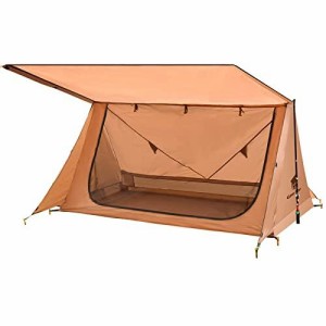 テント GeerTop パップテント 1〜2人用 軍幕テント ソロキャンプ テント スーパーシェルター 超軽量 コンパクト 前室あり 日よけ 簡易テ