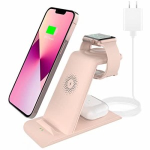 HATALKIN 3in1 ワイヤレス充電器 Compatible with iPhone 13/12/11/Pro Max Apple Watch 充電器 AirPods Galaxy 各種対応 Qi認証 アップ