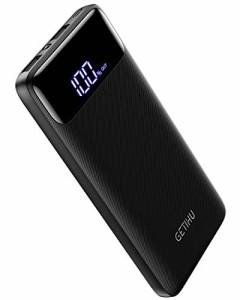 モバイルバッテリー PSE認証 GETIHU モバイルバッテリー 10000mAh (大容量 最軽薄 小型 3台同時充電)【USB-C入出力ポート PSE認証済 LED