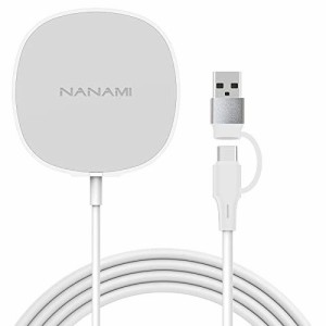 NANAMI MagSafe充電器 最大15W出力 マグネット式 ワイヤレス充電器 - (USB Type-C to USB Type-A 変換アダプタ付き) 磁気固定 iPhone 14/