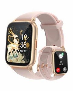 RUIMEN スマートウォッチ 通話機能付き レディース Smart Watch iPhone アンドロイド対応 女性生理周期管理 歩数計 腕時計 着信通知 睡眠