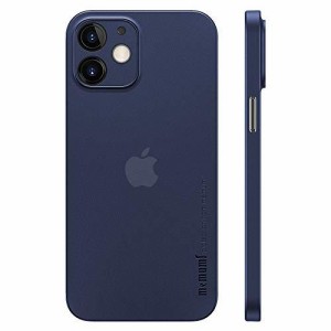 iPhone 12 mini対応ケース 0.3?o超薄型 memumi? 全面保護カバー 指紋防止 傷付き防止 5.4インチ 人気ケース・カバー（マットブルー(半透