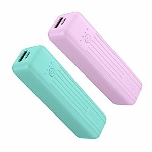 モバイルバッテリー PSE認証済み  【2個セット】Miady モバイルバッテリー 5000mAh 2.4A急速充電 Micro入力/USB-A出力ポート 軽量 小型 