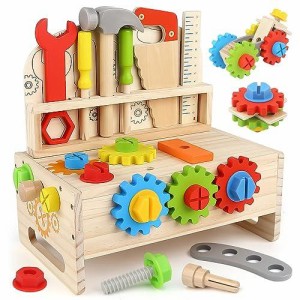 組み立て おもちゃ 工具 おもちゃ 3 4 5 6 歳 男の子 女の子 プレゼント 木のおもちゃ 大工さん おもちゃ 知育玩具 収納付き工具台 指先