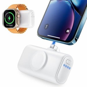 モバイルバッテリー PSE認証済み RORRY[5000mAh 小型コンパクトモバイルバッテリー]コンパチブルApple Watch充電器 コードレス For iPhon