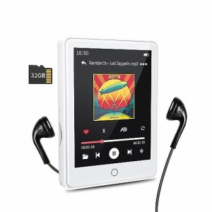 RUIZU 32GB MP3プレーヤー Bluetooth 5.3搭載、2.8インチフルタッチスクリーンスピーカー内蔵 付きポータブル音楽プレーヤー、ボイスレコ