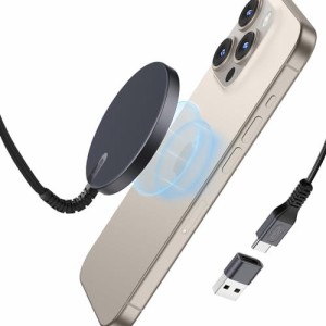 【改良型】ESR ワイヤレス充電器 MagSafe 対応 充電器 マグネット式 iPhone15/14/13/12シリーズ対応 急速充電 強力磁気吸着 強化編組ナイ