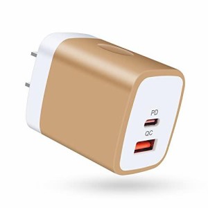 Viviber 急速充電器 iPhone acアダプター USB C 電源アダプター Type-C タイプc 充電器 (USB-A&USB-C 2ポート/20W PD3.0/PSE認証) USB 充