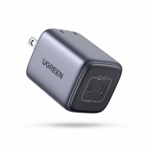 UGREEN Nexode Mini 45W 充電器 USB-C 2ポート PD&PPS高速充電対応 GaNFastII(窒化ガリウム)採用 超小型 折畳式プラグ PD/PPS/QC4+/SCP規