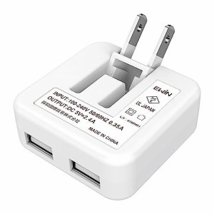 USB コンセント充電器 usbコンセント 薄型 12W 2.4A 急速 ACアダプター 新型 コンパクト Ewin USB×2ポート スマホ充電器 折り畳み式プラ