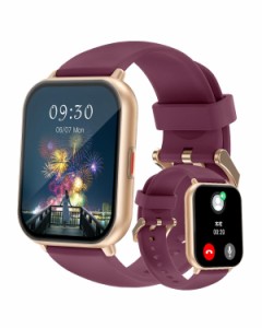 RUIMEN スマートウォッチ 通話機能付き レディース Smart Watch iPhone アンドロイド対応 女性生理周期管理 歩数計 腕時計 着信通知 睡眠