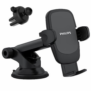 Philips (フィリップス) 車載スマホホルダー 車 携帯ホルダー スマホ スタンド 吸盤式/送風口式/360°回転可能/伸縮アーム 4-7インチ対応