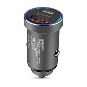 Hootek カーチャージャー シガーソケット USB-C 急速充電 2ポート 車 充電器 38W/PD&QC3.0対応/USB-C&USB-A/超小型 車 USB シガーソケッ