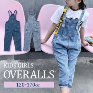 【人気のデニムサロペット】子供服 女の子 韓国 風 キッズ ファッション ジュニア デニム サロペット おしゃれ かわいい カジュアル 美脚