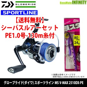 【ポイント10倍】【送料無料】【当店おすすめシーバスルアーセット】スポーツライン　MS V-MAX 2510DX-PE(PE1.0号-130m糸付) 