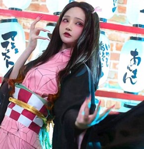 鬼滅の刃 きめつのやいば 竈門禰豆子 かまど ねずこ コスプレ衣装 イベント 服 仮装 コスチューム ウィッグ 大人用 子ども用 子供用 キッ