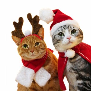 ペット コスプレ コスチューム サンタ ケープ サンタローブ 衣装 猫 服 ドッグウェア クリスマスマント ネコ 猫 仮装 キャットウェア 愛
