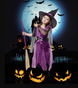 ハロウィン 衣装 子供 魔女 コスプレ 子供用 ホラー パープル コスチューム HALLOWEEN 帽子付き 仮装 イベント 魔法使い こども チュール