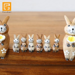 木彫りのウサギS用の子ウサギ単品  メール便対応可 うさぎグッズ 雑貨 プレゼント ウサギ雑貨 バリウサギ 置物