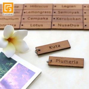 「バリの地名」や「お花」のミニプレート※丸カン付き ホテル キーホルダー ルームキー ルームキーホルダー メール便対応可