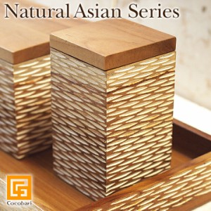 Natural Asian Series cottonswab case (綿棒ケース) ナチュラルホワイト   アジアン雑貨 バリ おしゃれ 木製 リゾート バリ雑貨 インテ