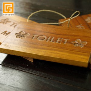 木製 ドアプレート(アルファベットひも付き)   TOILET    メール便対応可  トイレ アジアン バリ リゾート バリ雑貨 インテリア ココバリ