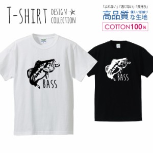 ブラックバス Tシャツ メンズ サイズ S M L LL XL 半袖 綿 100% よれない 透けない 長持ち プリントtシャツ コットン