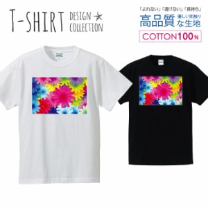 花柄 デザイン Tシャツ メンズ サイズ S M L LL XL 半袖 綿 100% よれない 透けない 長持ち プリントtシャツ コットン