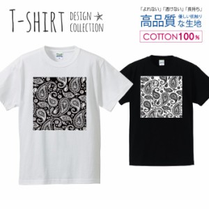 ペイズリー デザイン Tシャツ メンズ サイズ S M L LL XL 半袖 綿 100% よれない 透けない 長持ち プリントtシャツ コットン