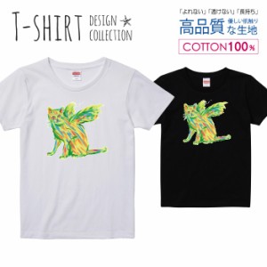 宇宙ネコ Tシャツ レディース ガールズ かわいい サイズ S M L 半袖 綿 プリントtシャツ コットン ギフト 人気 流行 ハイクオリティー