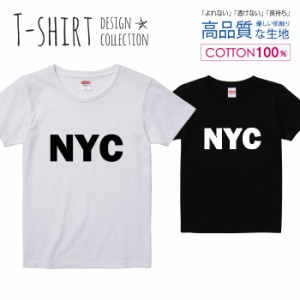 NYC Tシャツ レディース ガールズ かわいい サイズ S M L 半袖 綿 プリントtシャツ コットン ギフト 人気 流行 ハイクオリティー