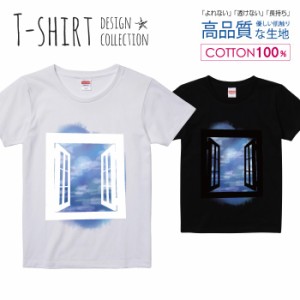 窓の外の風景 Tシャツ レディース ガールズ かわいい サイズ S M L 半袖 綿 プリントtシャツ コットン ギフト 人気 流行 ハイクオリティ