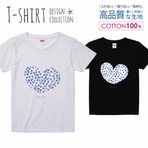 ヒョウ柄ハート Tシャツ レディース ガールズ かわいい サイズ S M L 半袖 綿 プリントtシャツ コットン ギフト 人気 流行 ハイクオリテ