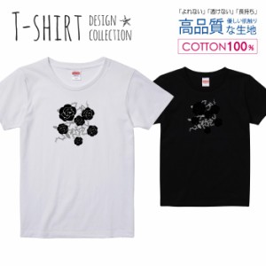 バラ Tシャツ レディース ガールズ かわいい サイズ S M L 半袖 綿 プリントtシャツ コットン ギフト 人気 流行 ハイクオリティー