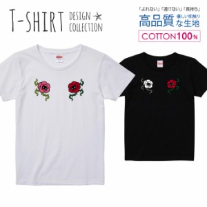 バラ キャラクター Tシャツ レディース ガールズ かわいい サイズ S M L 半袖 綿 プリントtシャツ コットン ギフト 人気 流行 ハイクオリ