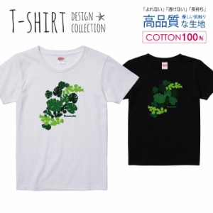 ボタニカル デザイン Tシャツ レディース ガールズ かわいい サイズ S M L 半袖 綿 プリントtシャツ コットン ギフト 人気 流行 ハイクオ