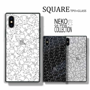 iphone11 iphone8 iphone 11 ケース カバー TPU 耐衝撃 iphone 8 ケース 強化ガラス cat 猫 らくがき アイフォン11 ケース 大理石 西海岸