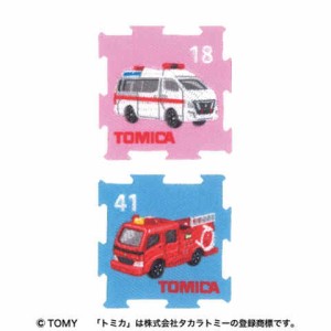 トミカ パズルワッペン 救急車 消防車 2個入 シール・アイロン両用 ピース 通園グッズ 目印 パイオニア 送料無料