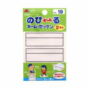 のびーるネーム・ゼッケン 2枚入 3×8cm 枠入り 名前 体操服 水着 入学 パイオニア 送料無料