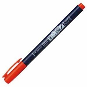 トンボ鉛筆 水性サインペン 筆之助 しっかり仕立て オレンジ 筆文字 イラスト レタリング 耐水 耐光 送料無料