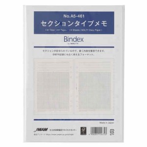 Bindex バインデックス システム手帳 リフィル A5サイズ セクションタイプメモ 100枚入 ホワイト用紙 分析 記録 日本能率協会 送料無料